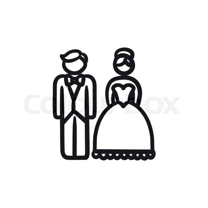 800x800 Bride And Groom Vector Sketch Icon Stock Vector Colourbox