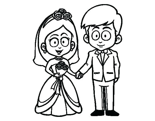 600x470 Groom Coloring Pages Bride And Custom