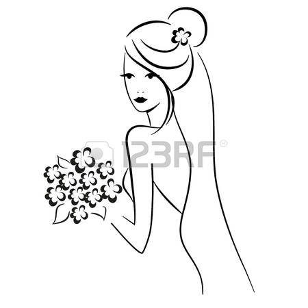 450x450 Bride Sketch Clipart
