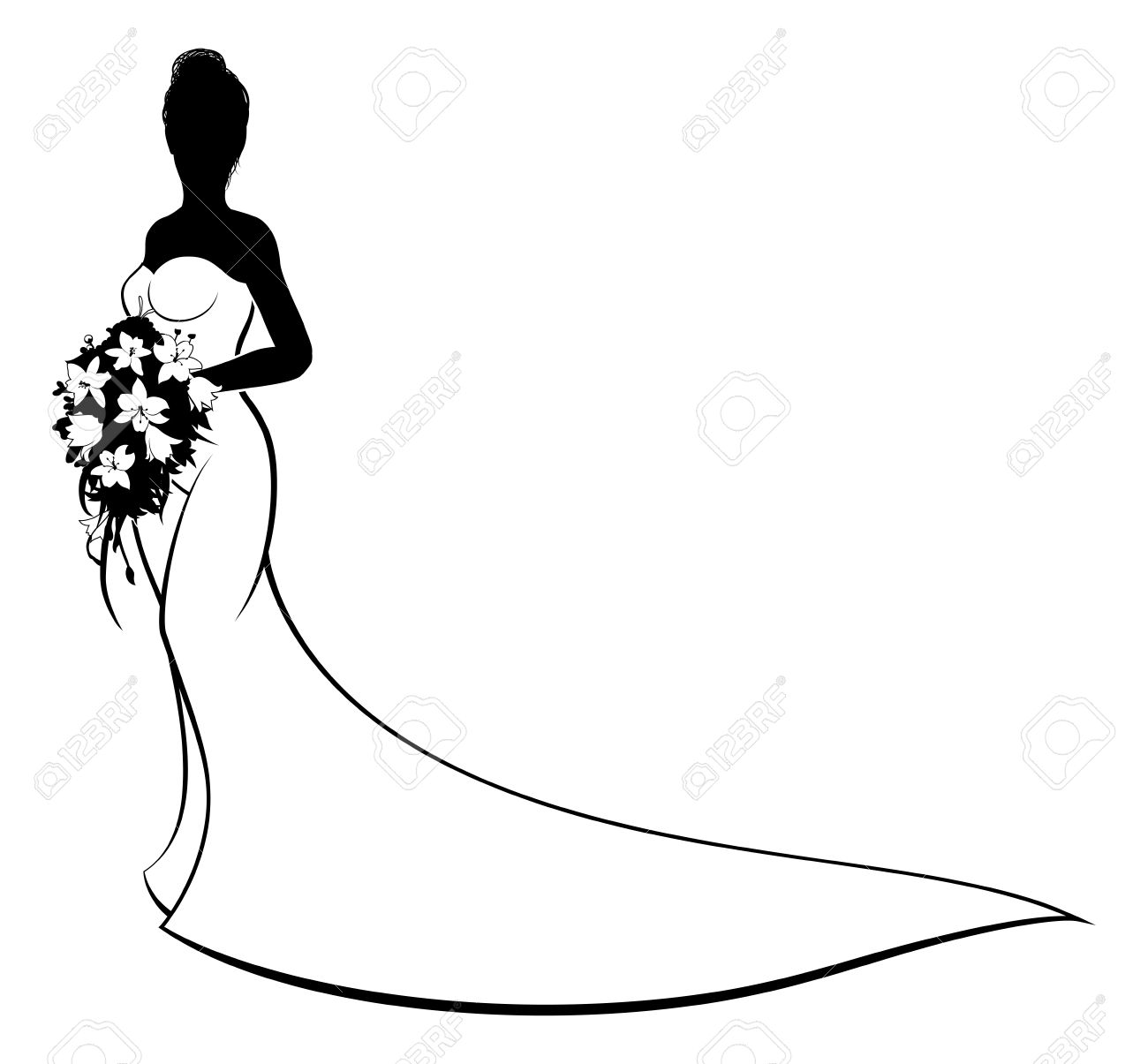 1300x1205 Collection Of Free Bridal Clipart Silhouette Bean Clipart