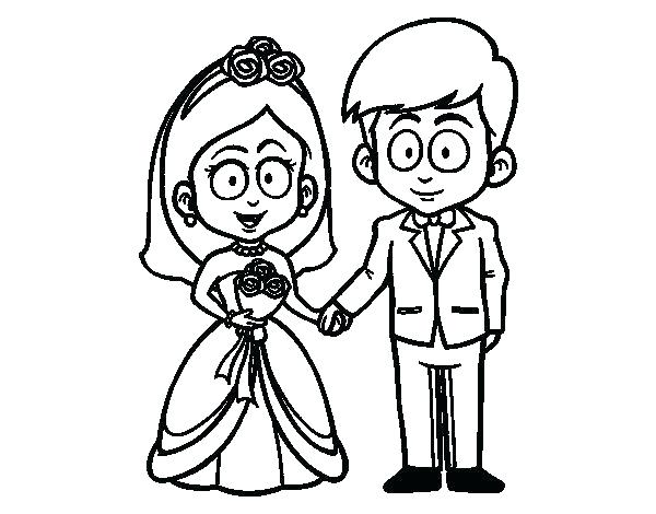 600x470 Bride And Groom Coloring Pages