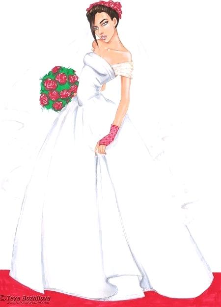 450x625 How To Draw Wedding Dresses Step