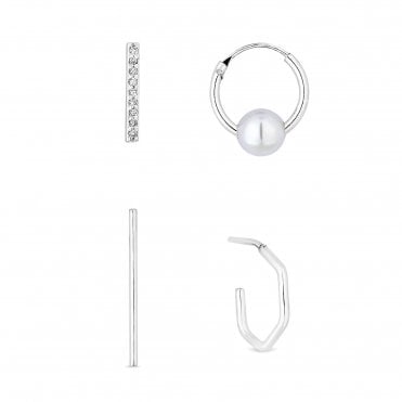 371x371 Bridesmaid Simply Silver Bridal Earrings