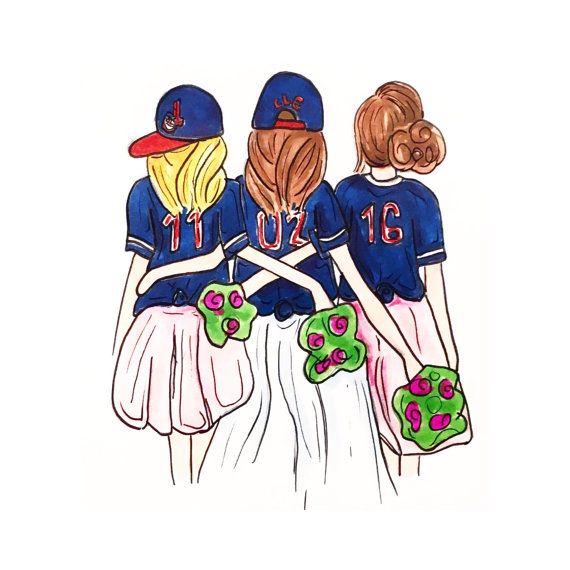 570x570 Custom Bridal Party Sports Drawing Print People Custom