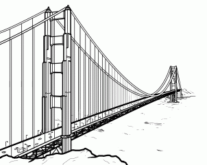 302x241 how to draw the golden gate bridge, golden gate bridge, step