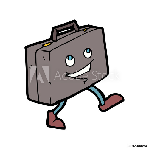 500x500 Line Drawing Cartoon Briefcase