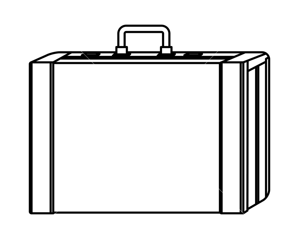 1000x800 Travel Briefcase Icon Drawing In White Background Vector