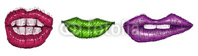 400x114 A Selection Of Drawings Sketch Female Lips Bright Buy Photos