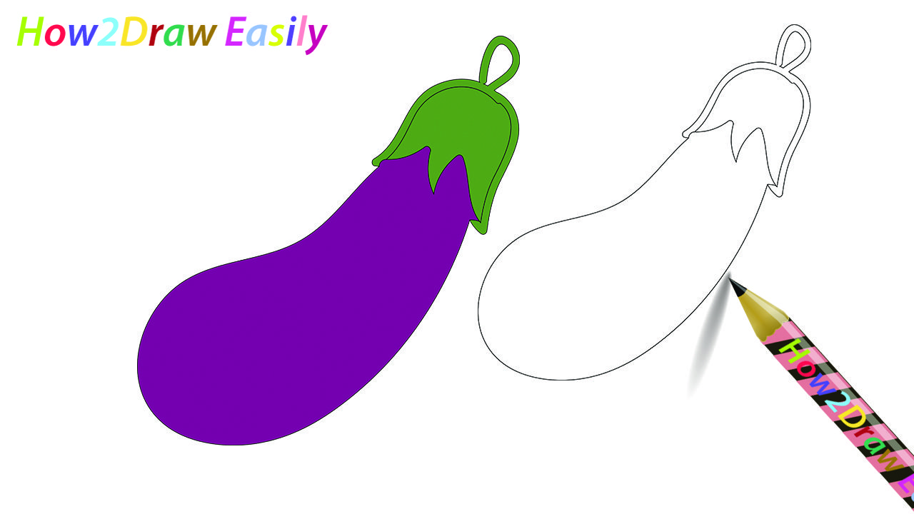 1280x720 Eggplant Drawing Coloring