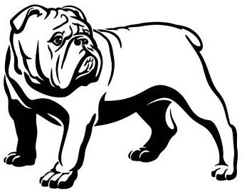 340x270 English Bulldog Silhouette Tattoo