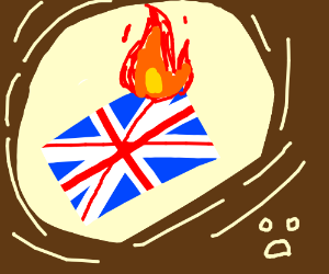 300x250 British Flag Burned