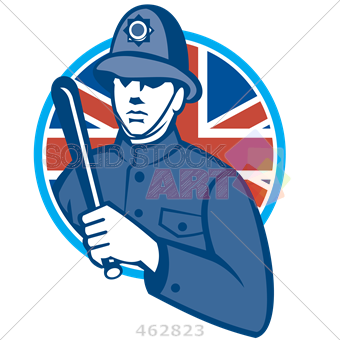 340x340 Stock Illustration Of Retro Cartoon Drawing Of London Bobby