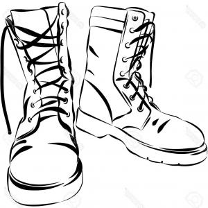 300x300 Photostock Vector Army Boots Illustration Flat American Or British