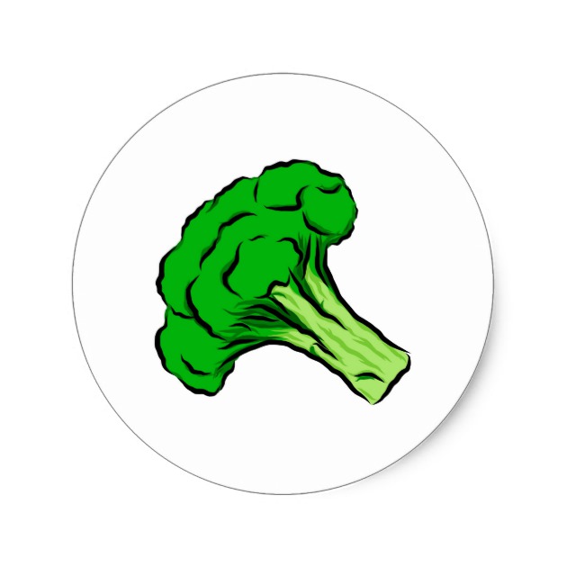630x630 Green Broccoli Floret Drawing Art Vegetables Love Classic Round
