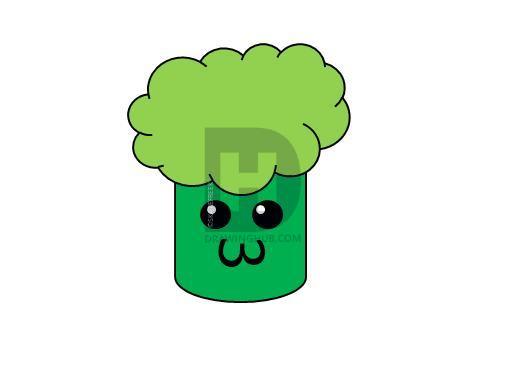 512x384 How To Draw Chibi Broccoli, Step