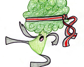 340x270 Broccoli Drawing Etsy