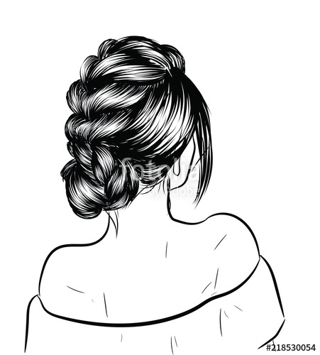 451x500 Fashion Illustration Of A Girl With Heathy Long Hairstyle Hand