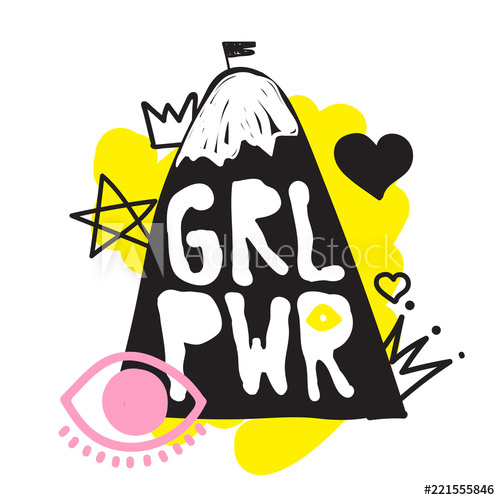 500x500 Grl Pwr Short Quote Girl Power Cute Hand Drawing Illustration