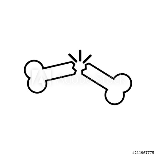 500x500 Broken Bone Icon Vector Icon Simple Element Illustration Broken