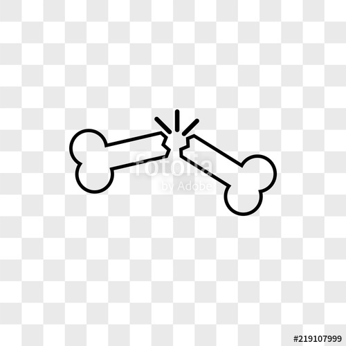 500x500 Broken Bone Vector Icon On Transparent Background, Broken Bone