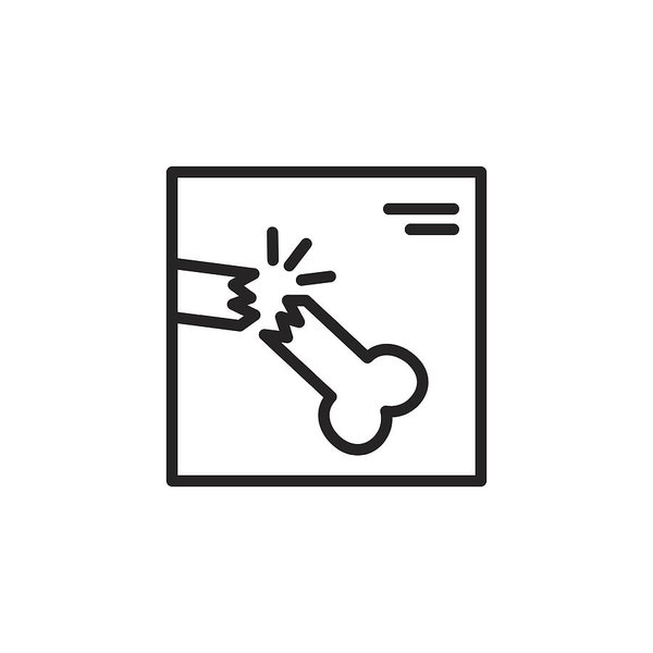600x600 Thin Line X Ray Of Broken Bone Icon Art Print