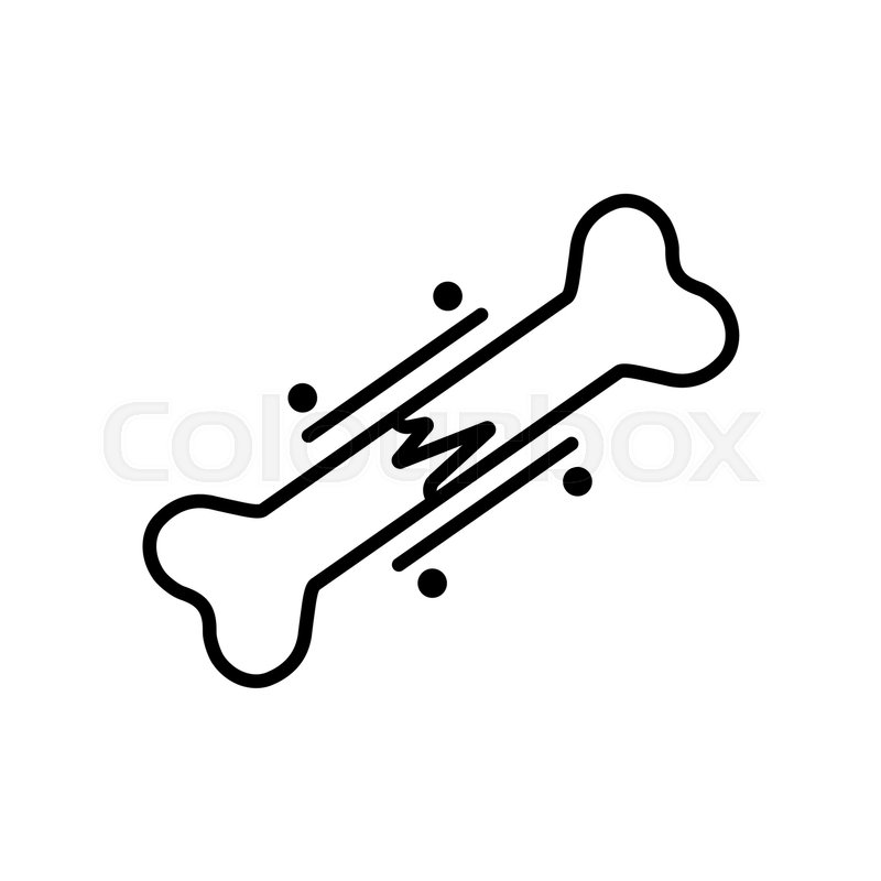 800x800 bone fracture icon on white background outline bone icon broken