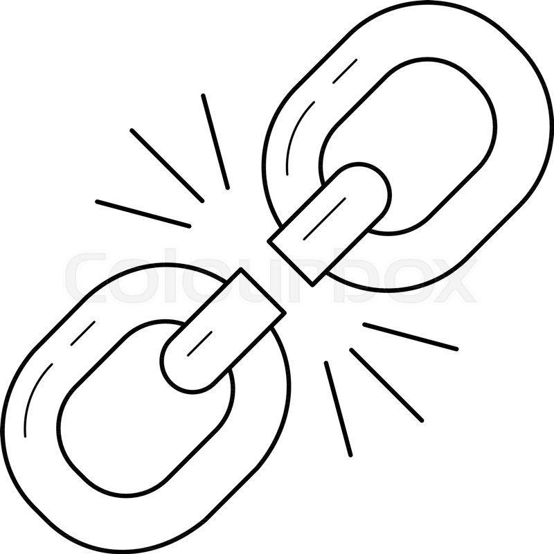 800x800 Broken Link Vector Line Icon Isolated Stock Vector Colourbox