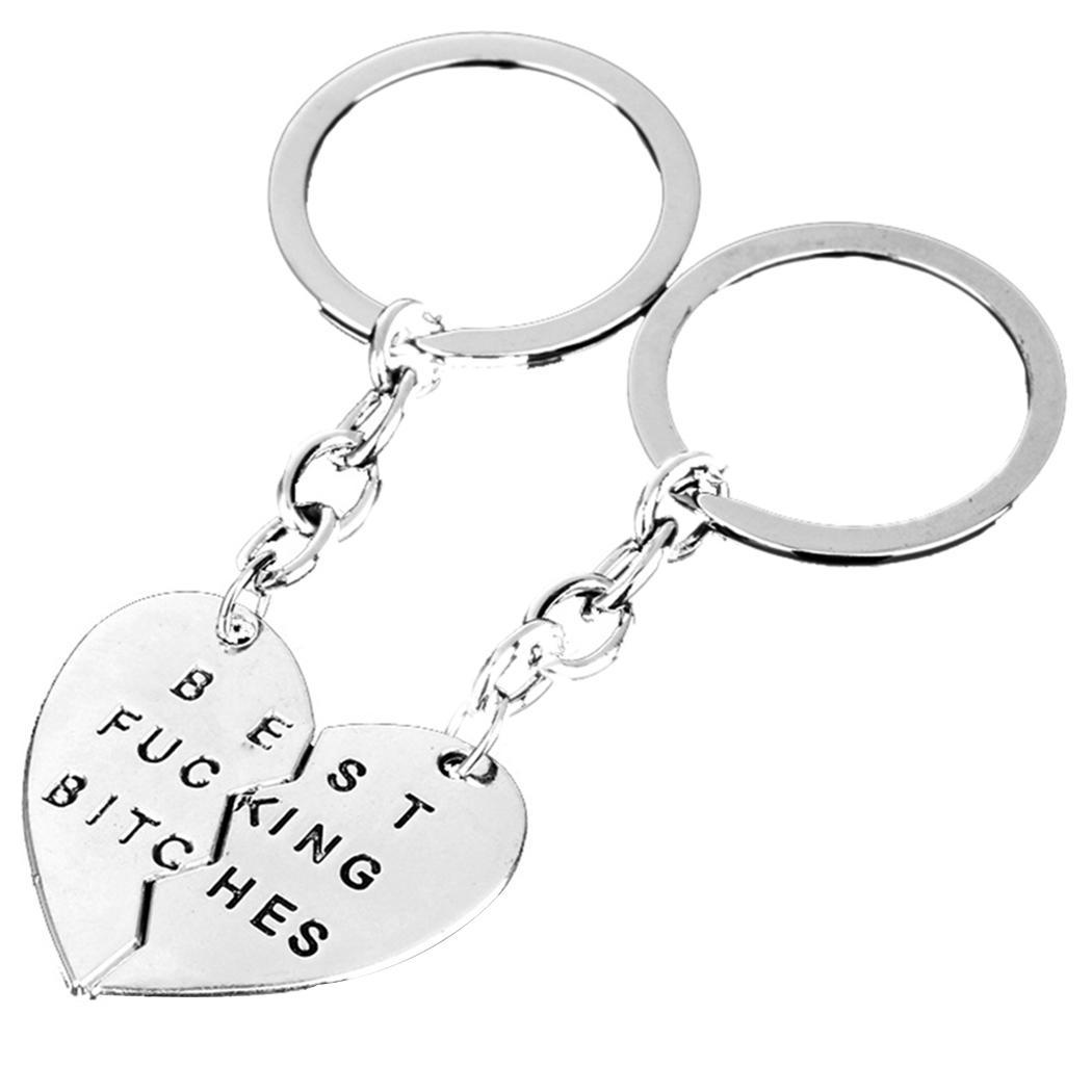 1050x1050 Letter Carved Broken Heart Pendant Key Chain Key Ring Gift