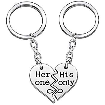 350x350 Couple Key Chain Ring Set Broken Heart Gift