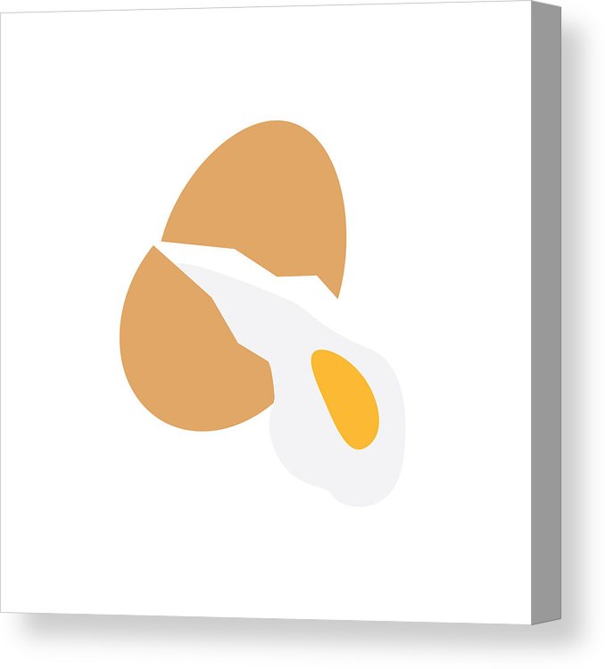 678x750 egg vector icon, whole egg, cracked, broken, yolk color canvas