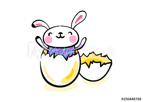 500x357 Happy Easter Greeting Background With Cute Smiling Easter Bunny