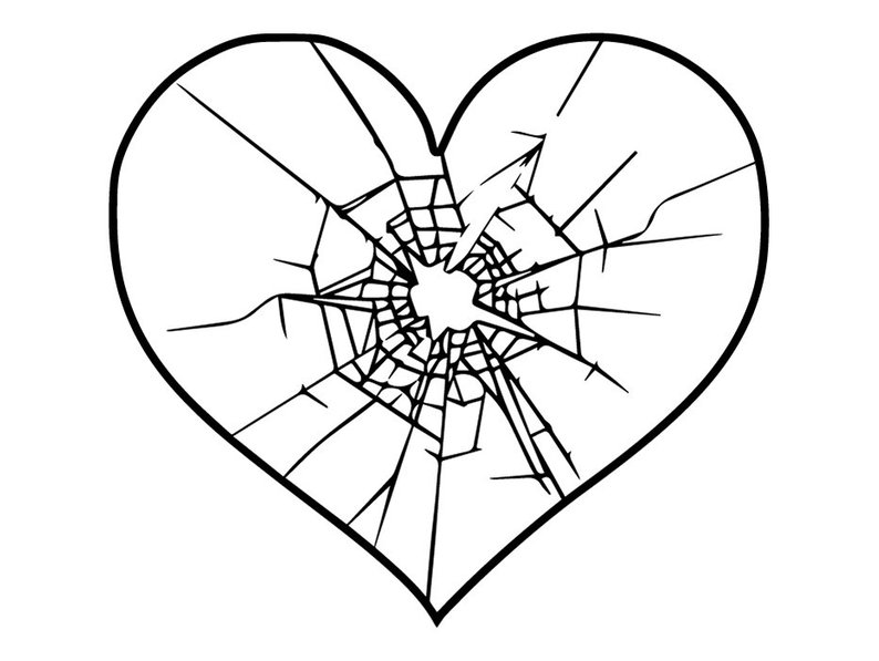 794x597 Broken Glass Heart Love Bullet Hole Shatter Shattered Etsy