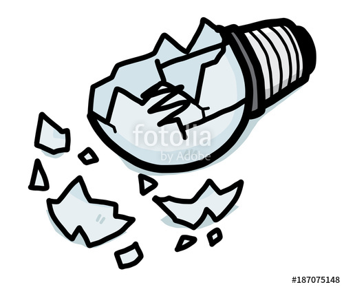 500x417 Broken Light Bulb Cartoon Vector And Illustration, Hand Drawn