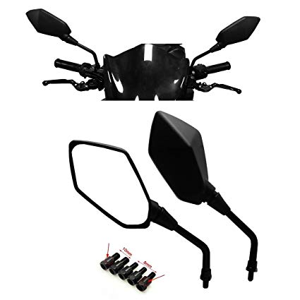 425x425 Universal Motorcycle Mirrors, Kemimoto Threaded