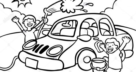 471x250 Cartoon Drawing Of A Police Car Muscle Race Step Broken Style Line