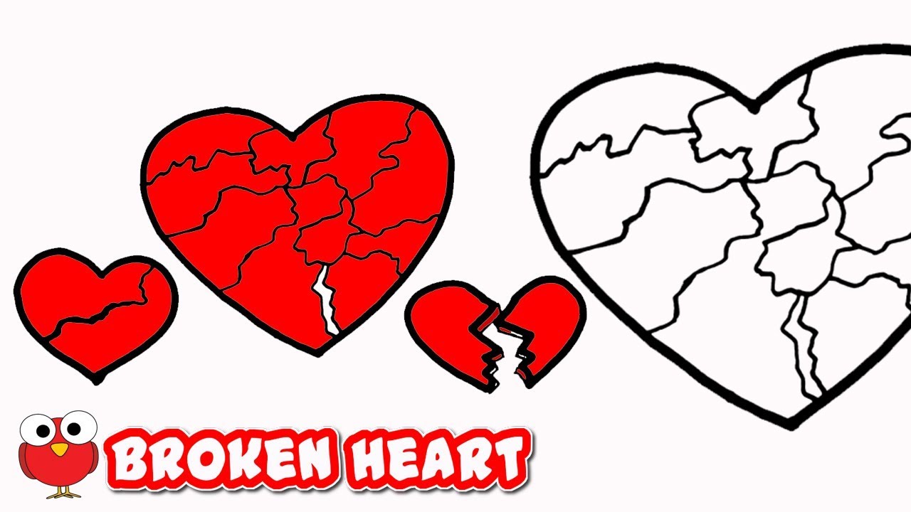 1280x720 How To Draw Broken Heart Step