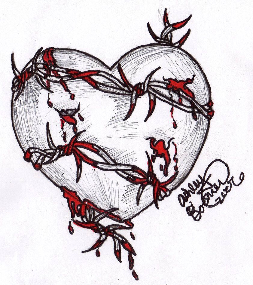 842x948 Barbed Wire Heart