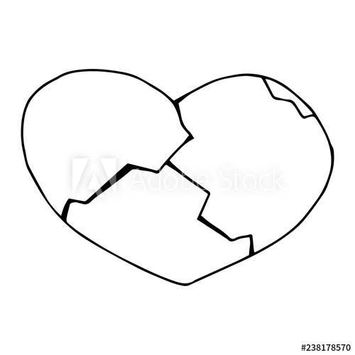 500x500 Broken Heart Icon Vector Illustration Of A Cracked Heart Hand