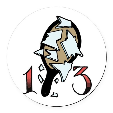 460x460 Broken Mirror Round Car Magnets