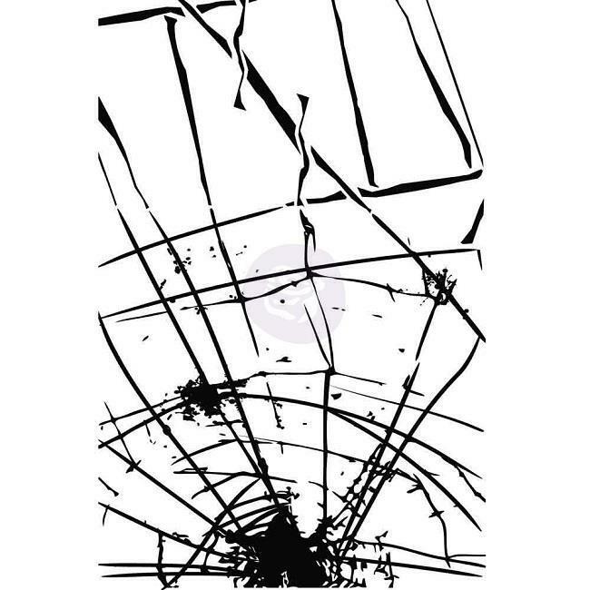 650x650 Prima Cling Stamp Broken Glass Pattern Background Mirror Mixed
