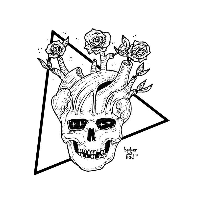 800x800 Broken Isn't Bad Tattoo Inspiration Ilustraciones