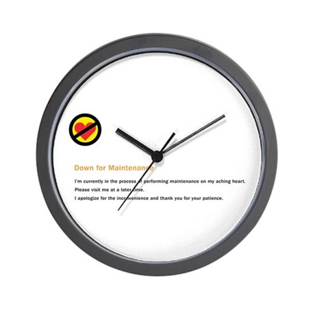 460x460 Broken Heart Drawing Wall Clocks