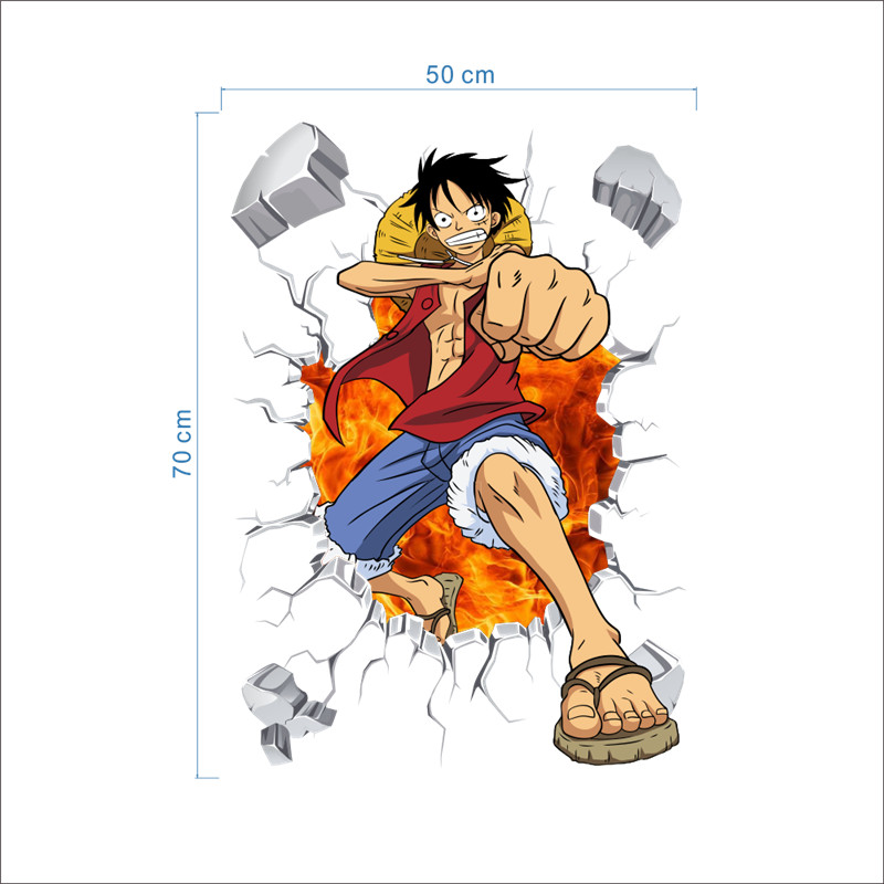 800x800 Stickers For Kids Cartoon One Piece Broken Home Decor Effect