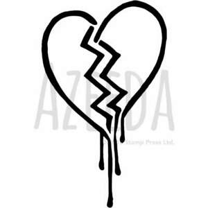 300x300 'broken Heart' Wall Stencil Template