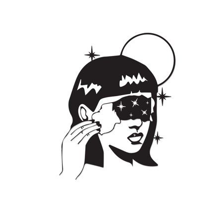 450x450 Ada Home Decor Starry Lady Modern Metal Wall Art