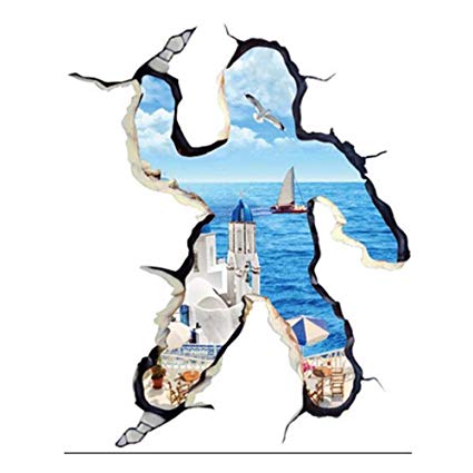 425x425 Aegean Sea Broken Wall Stickers Balakie Removable