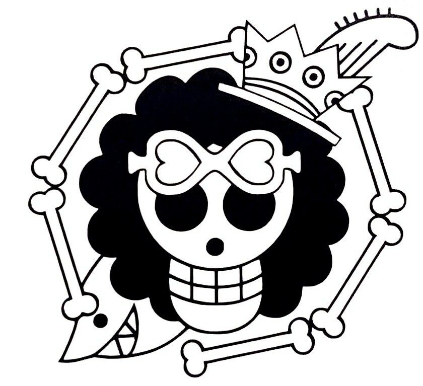 840x767 One Piece Brook Jolly Roger Icon Cool Vinyl Car Window Truck