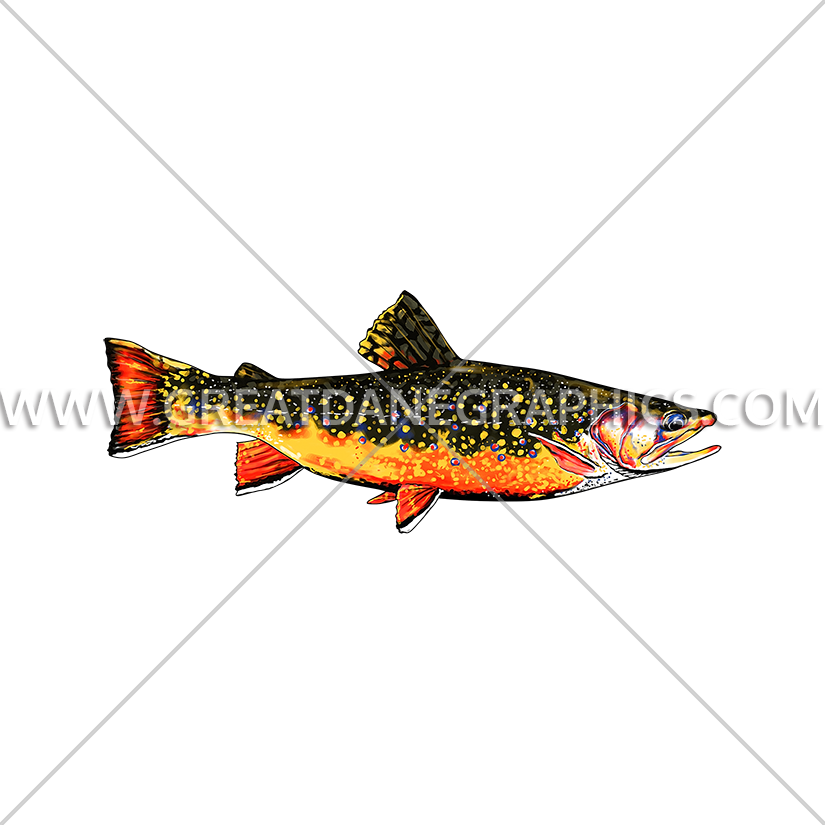 825x825 Brook Trout Production Ready Artwork For T Shirt Printing