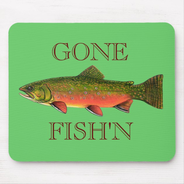 630x630 Brook Trout Gone Fish'n Mouse Pad