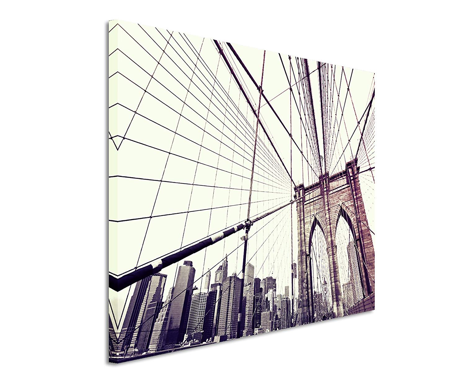 1500x1235 Mauve On The Brooklyn Bridge New York City Photo Canvas Picture